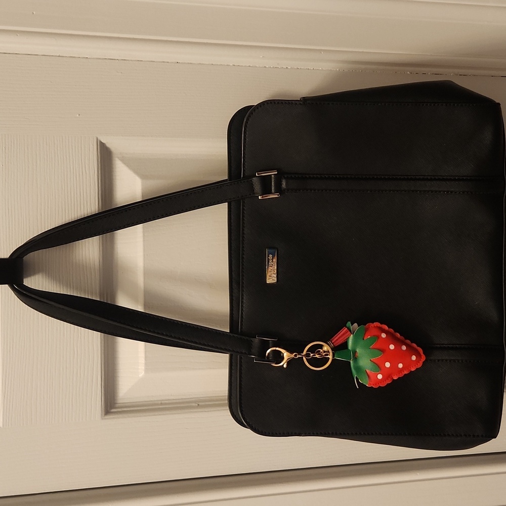 Kate Spade Black Tote with Strawberry Charm